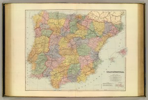 Mapa da Península Ibérica de 1901