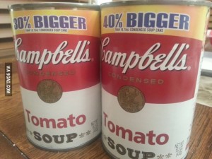 In the world of Campbell's soup, 30% and 40% mean the same thing