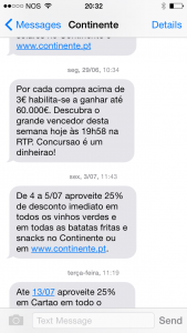 Promoções por SMS do Continente