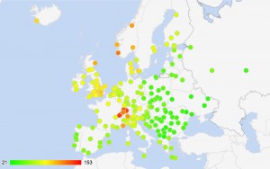 Europe: Cost of Living Index 2015 Mid Year