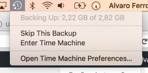 Último backup do Time Machine