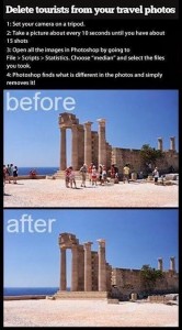 Como remover pessoas de fotografias de monumentos